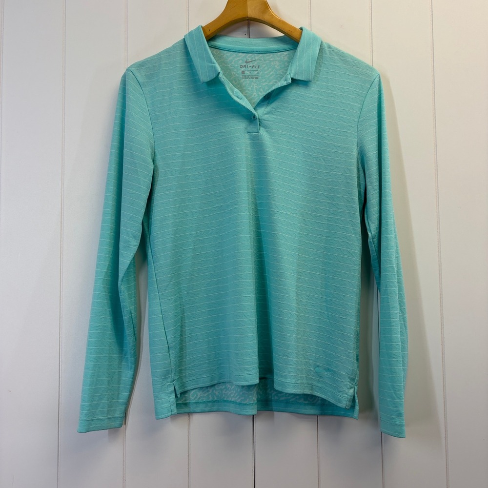 Nike Dri Fit Polo Athleisure Top Women Size M Activewear Athletic Sporty Golf
